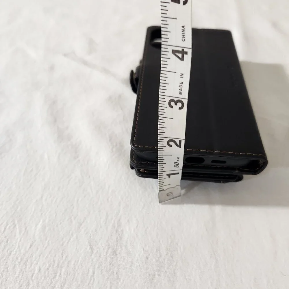 CaseMe Leather Folio Style Wallet Phone Case Zip Magnetic Close Card Slots